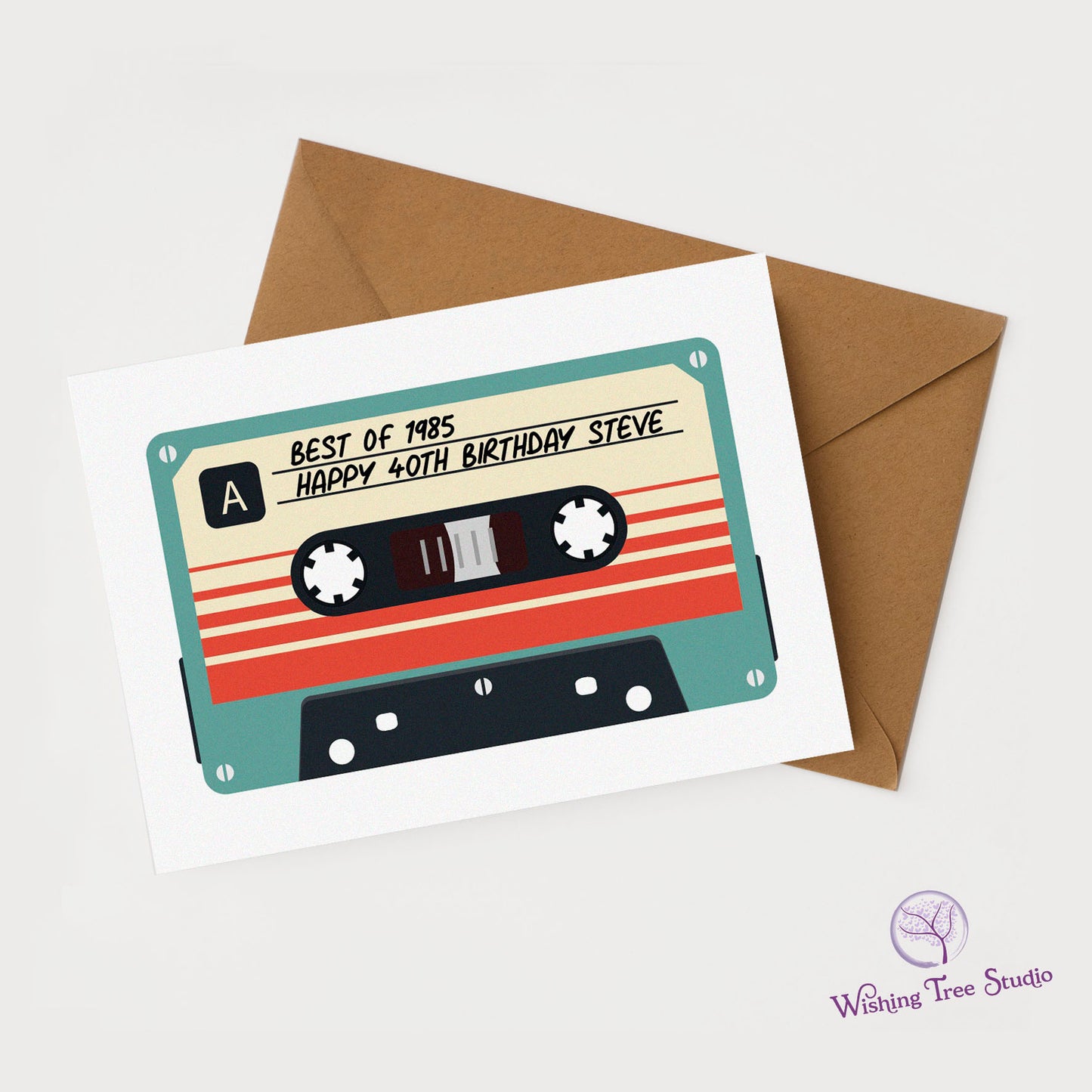 40th Birthday Mixtape retro card