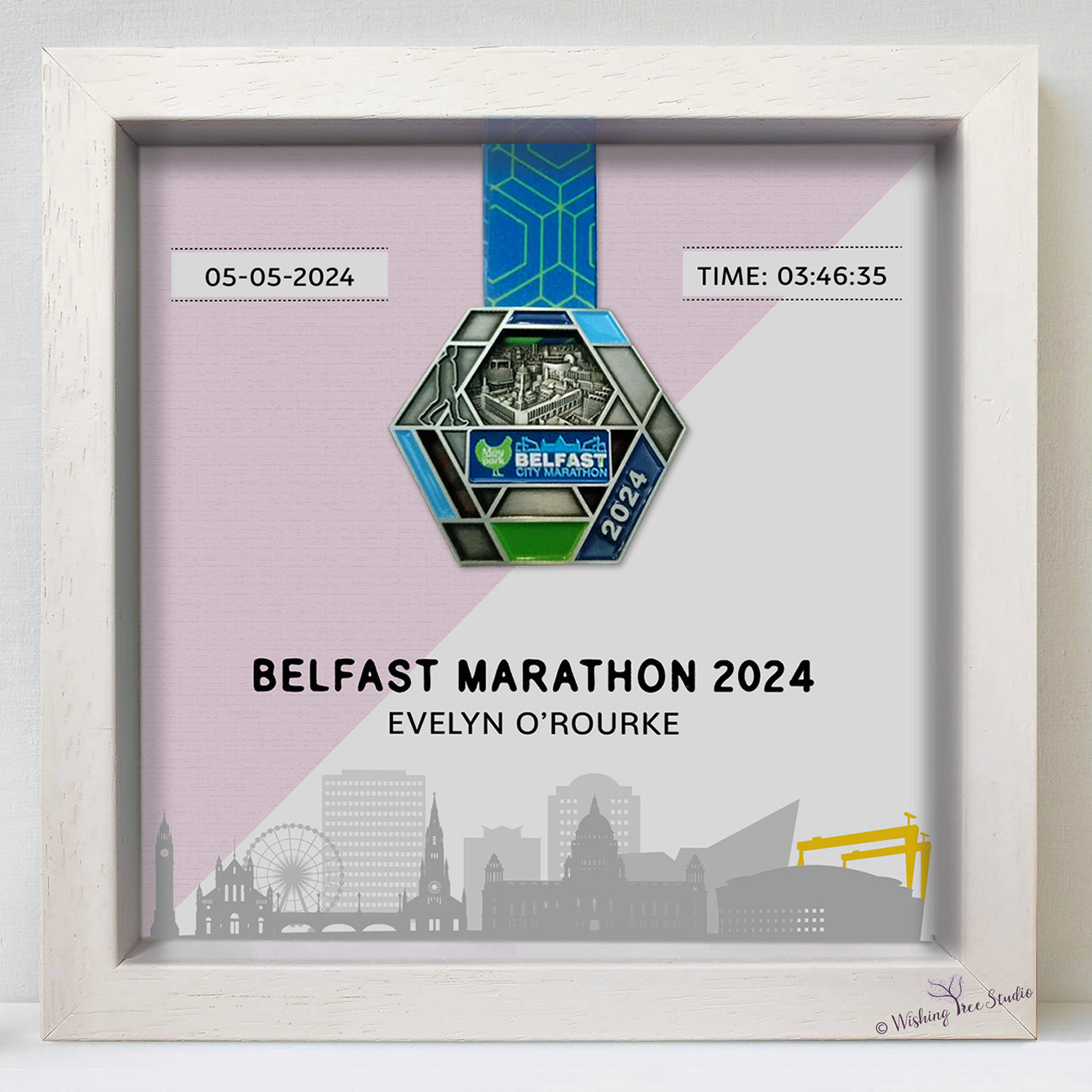Belfast marathon medal frame 2024
