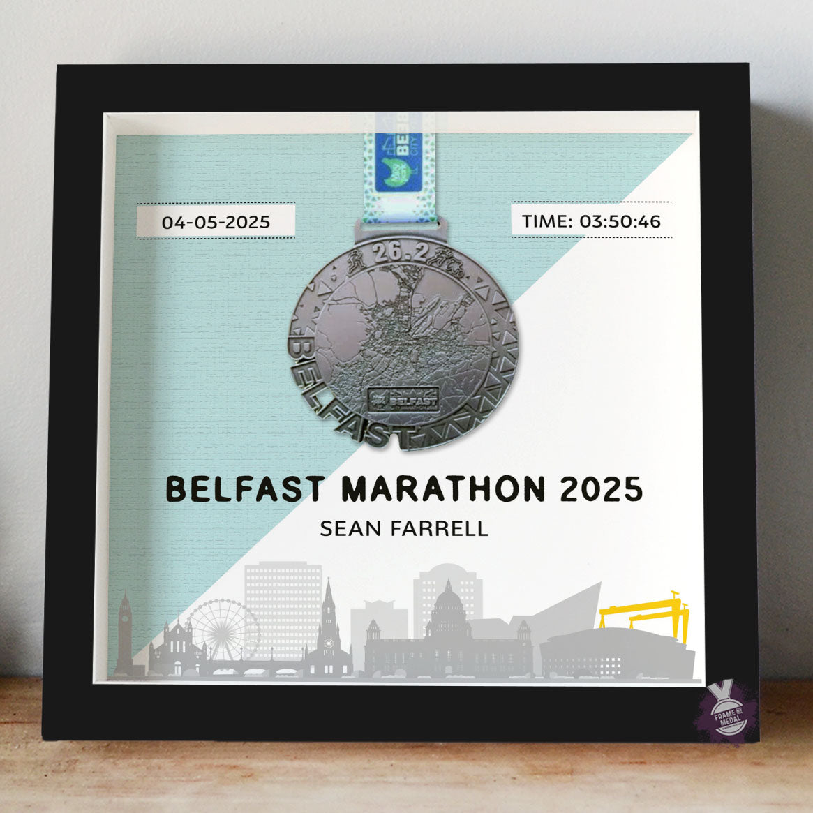 Belfast Marathon 2025 medal frame