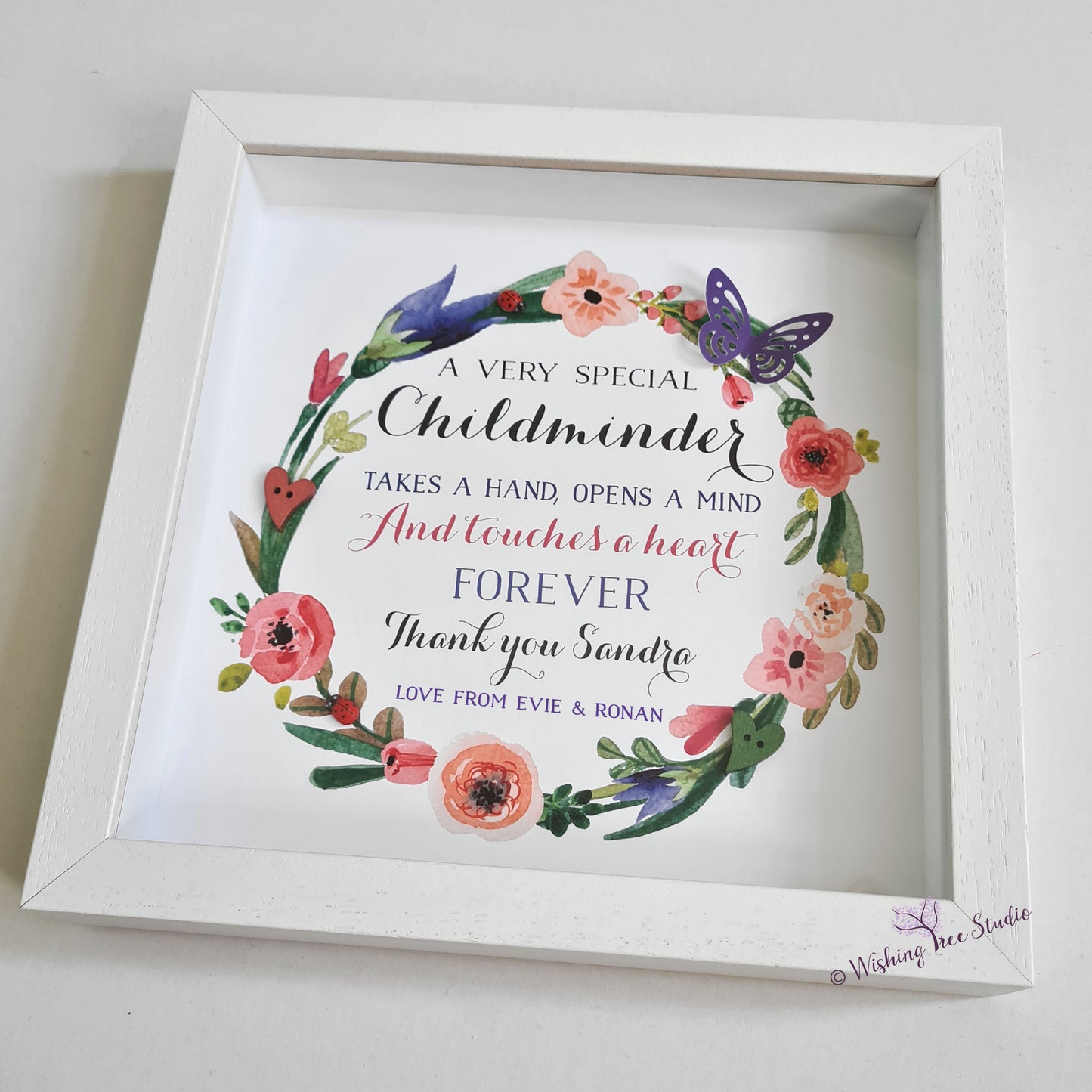 Childminder floral wreath frame