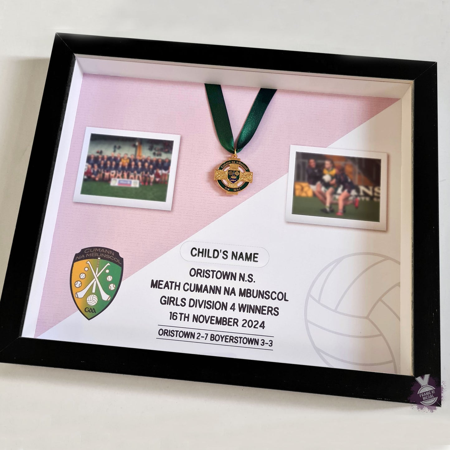 Cumann na mBunscol football medal frame