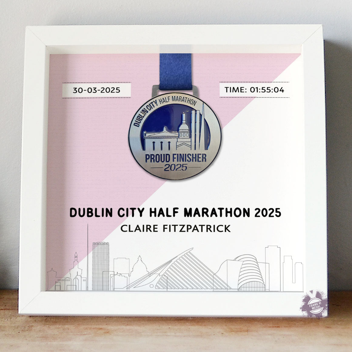 Dublin City Half Marathon medal frame