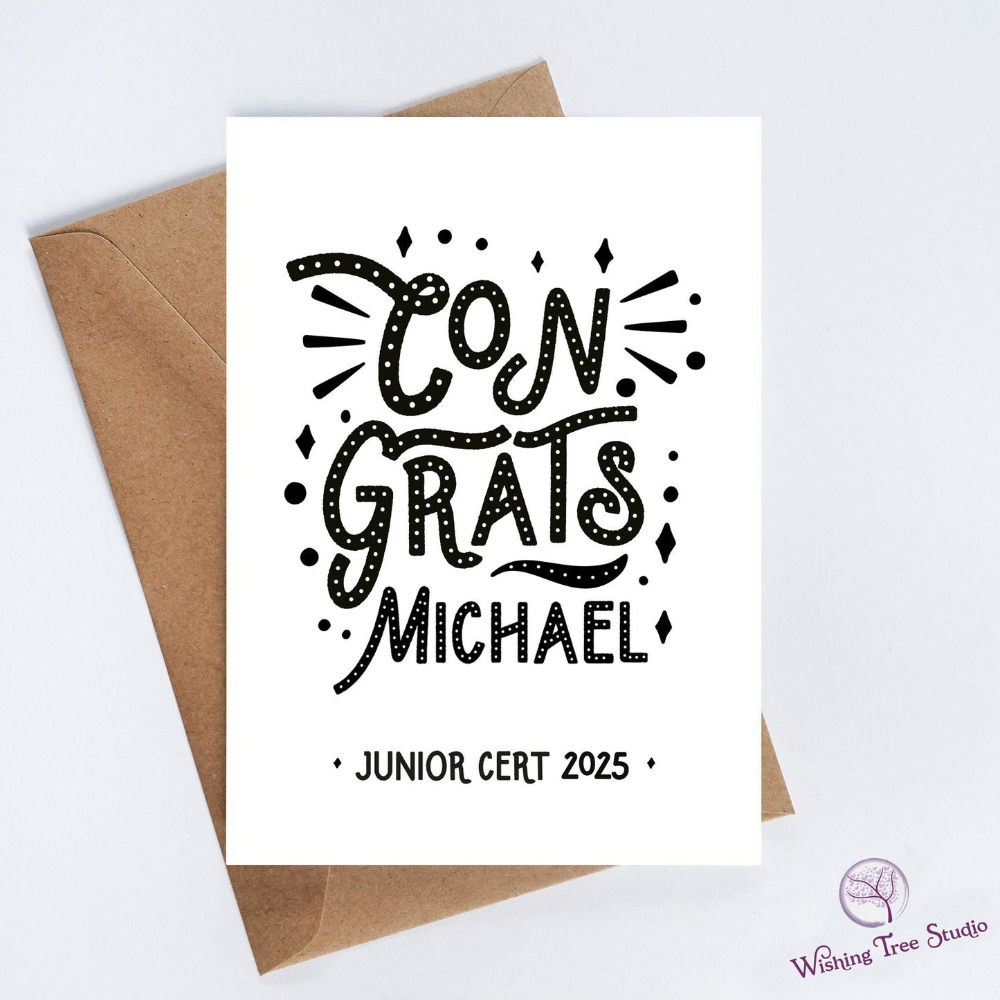 Exam congratulations card Junior cert card