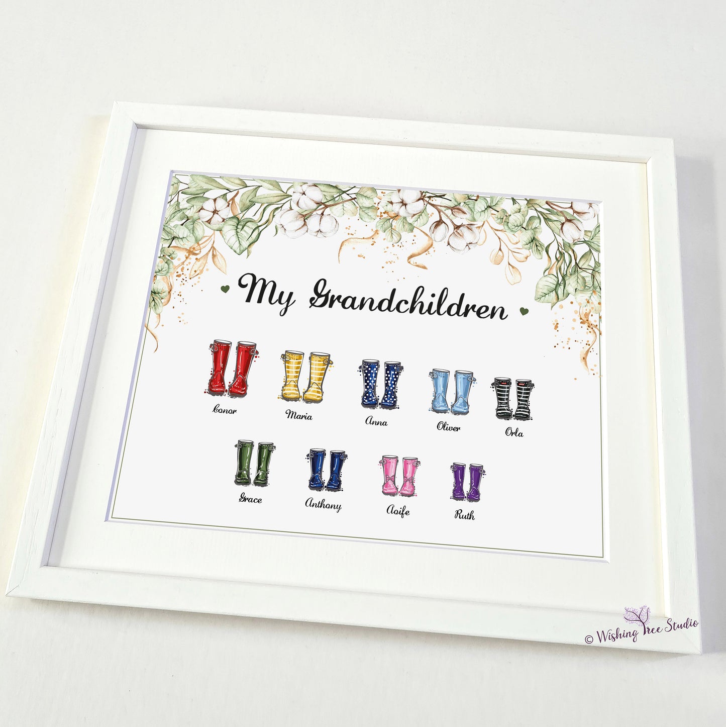 Grandchildren welly boot frame
