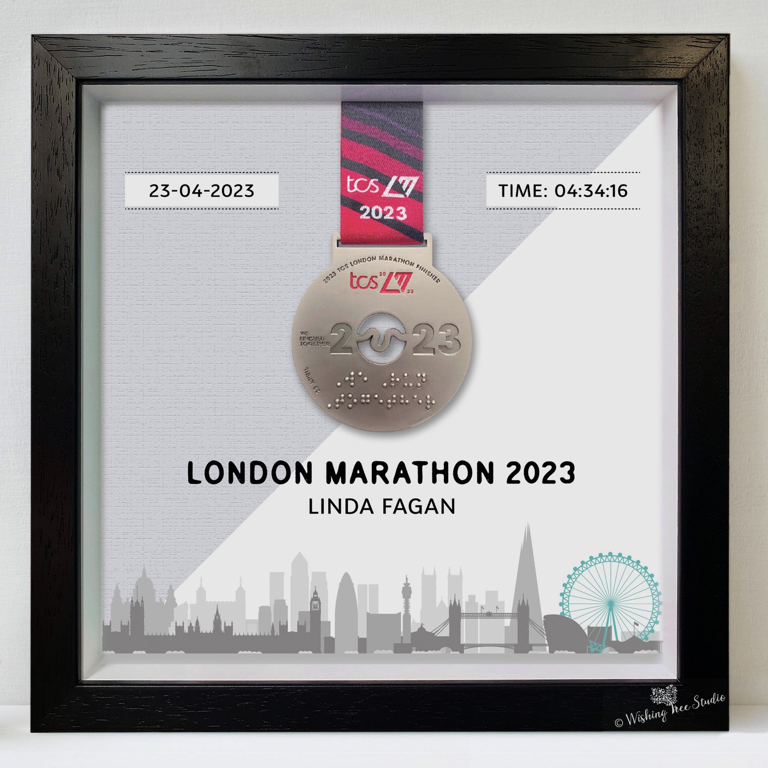 London Marathon medal display frame