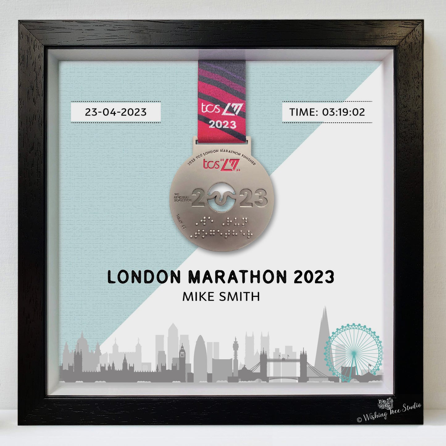 London Marathon medal display frame