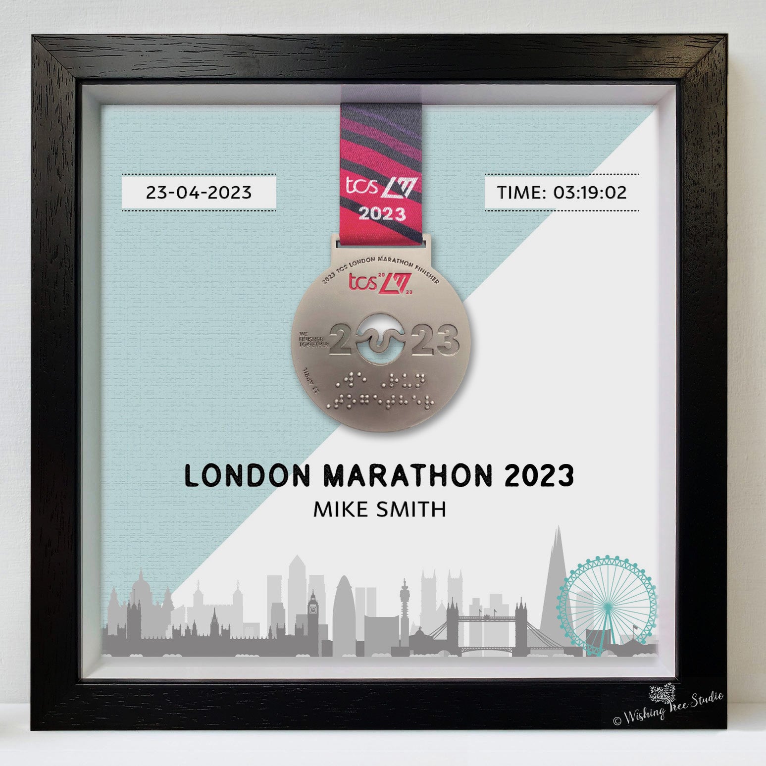 London Marathon medal display frame
