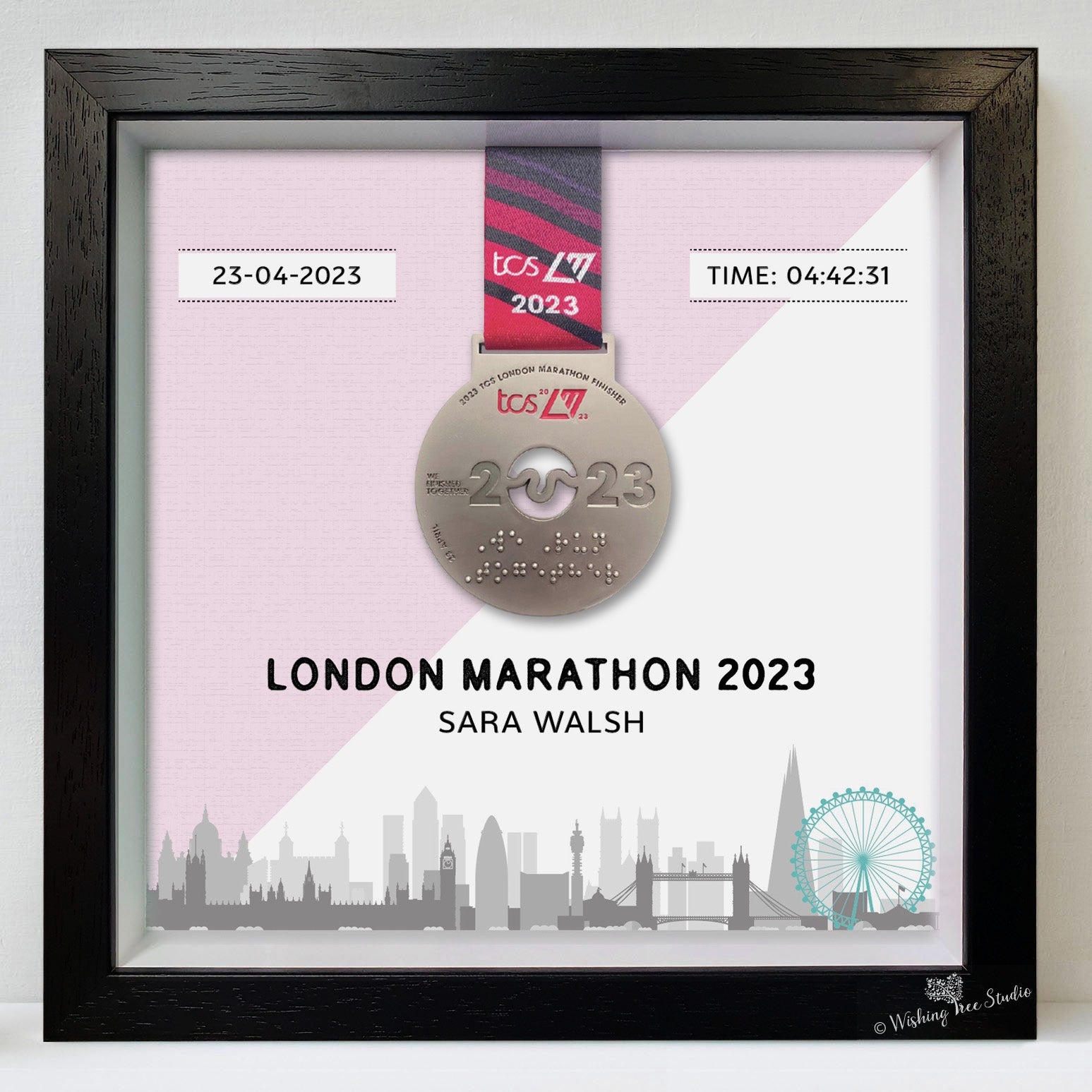 London Marathon medal display frame