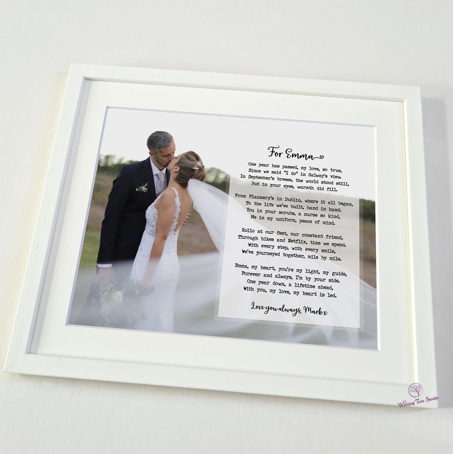 Framed poem, anniversary poem, remembrance poem