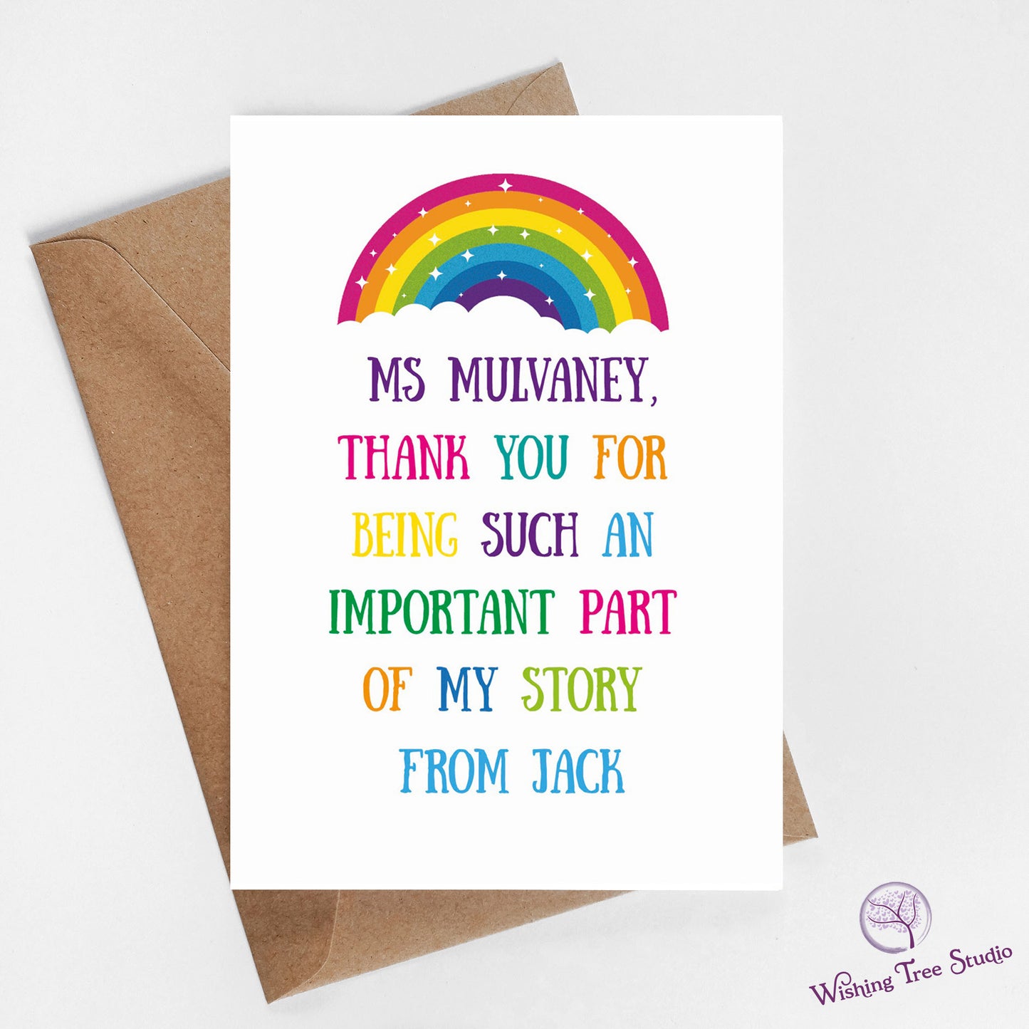 Teacher thank you card - thank you for being such an important part of my story