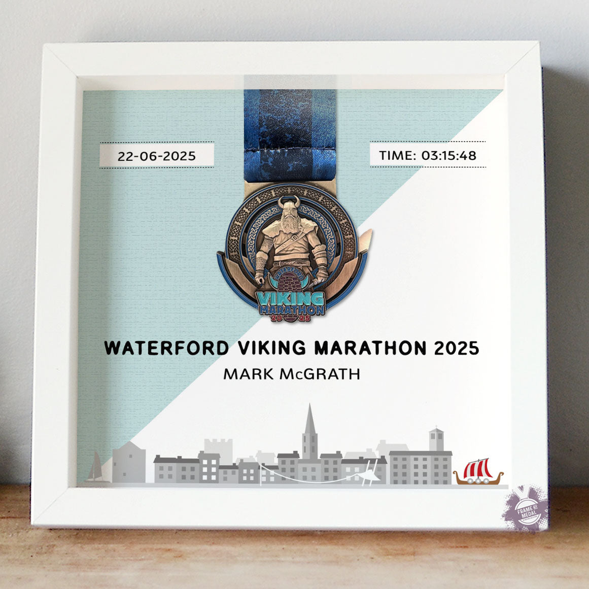 Waterford Viking Marathon medal frame