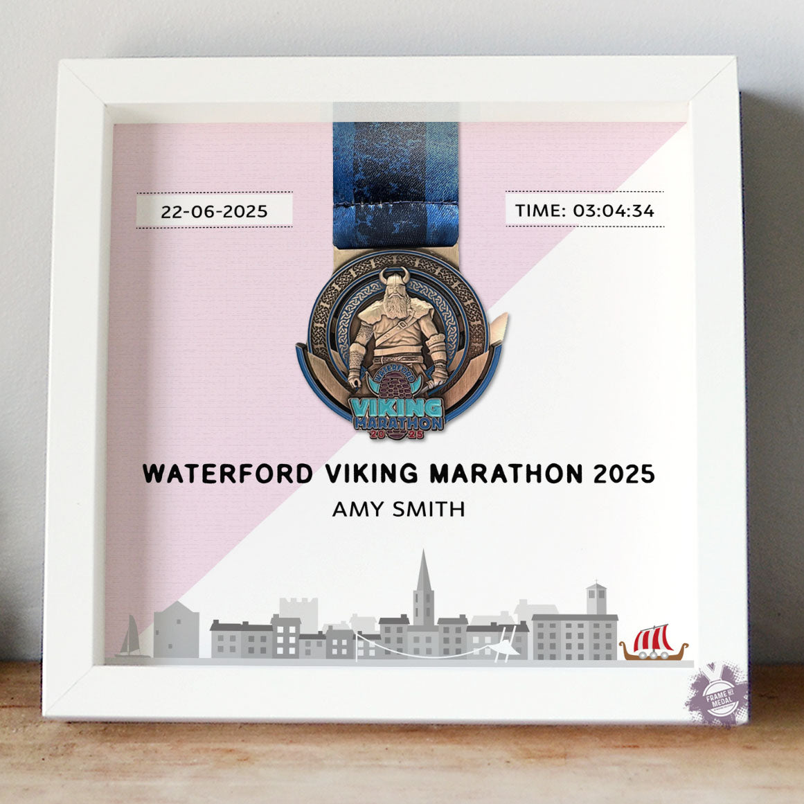 Waterford Viking Marathon medal frame