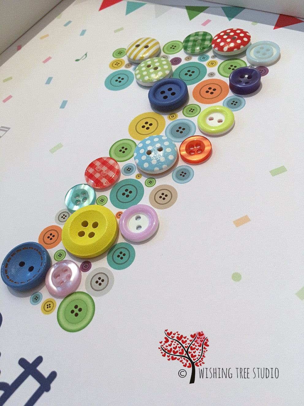 First Birthday Button Frame - detail