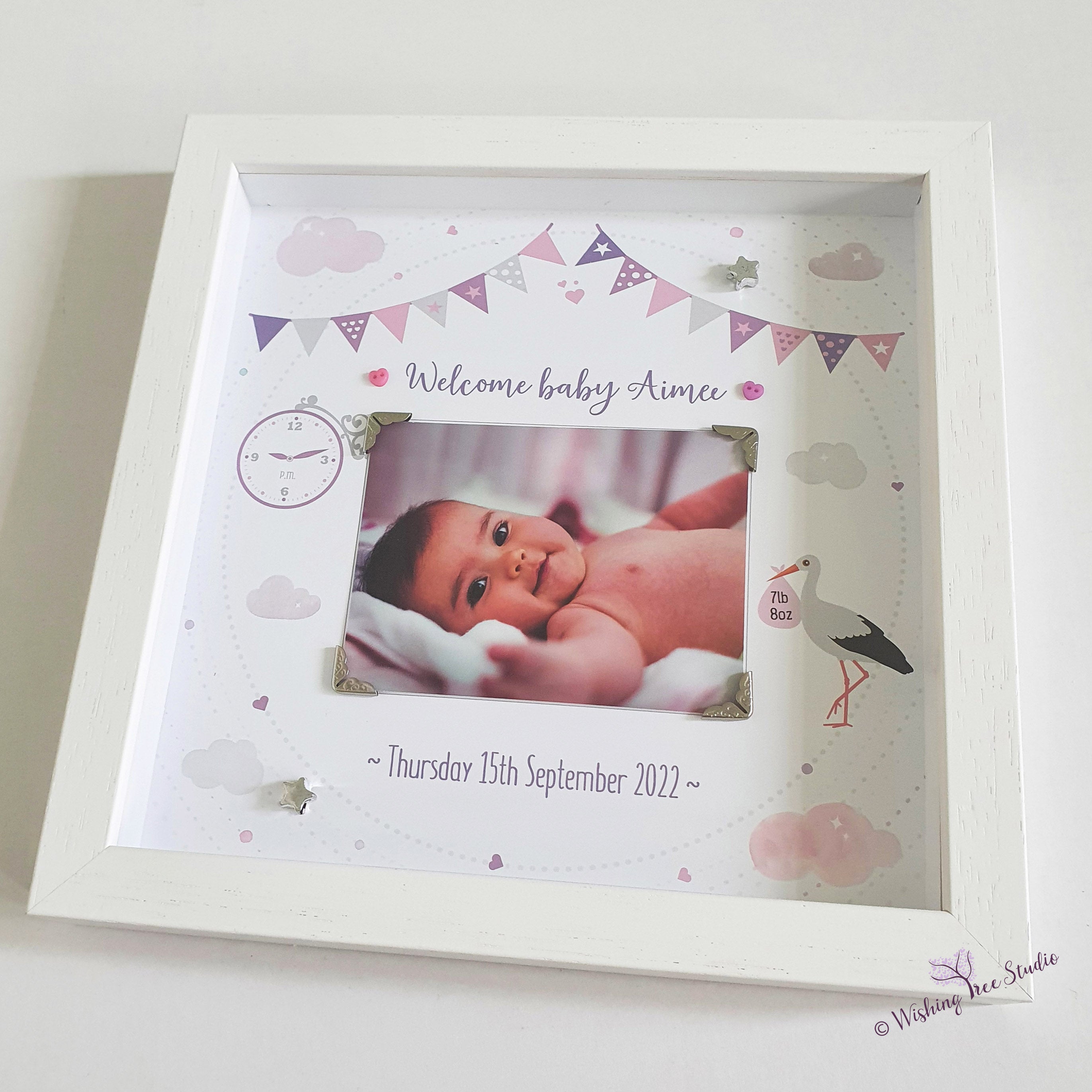 New Baby photo frame, personalised baby photo frame Ireland – Wishing ...