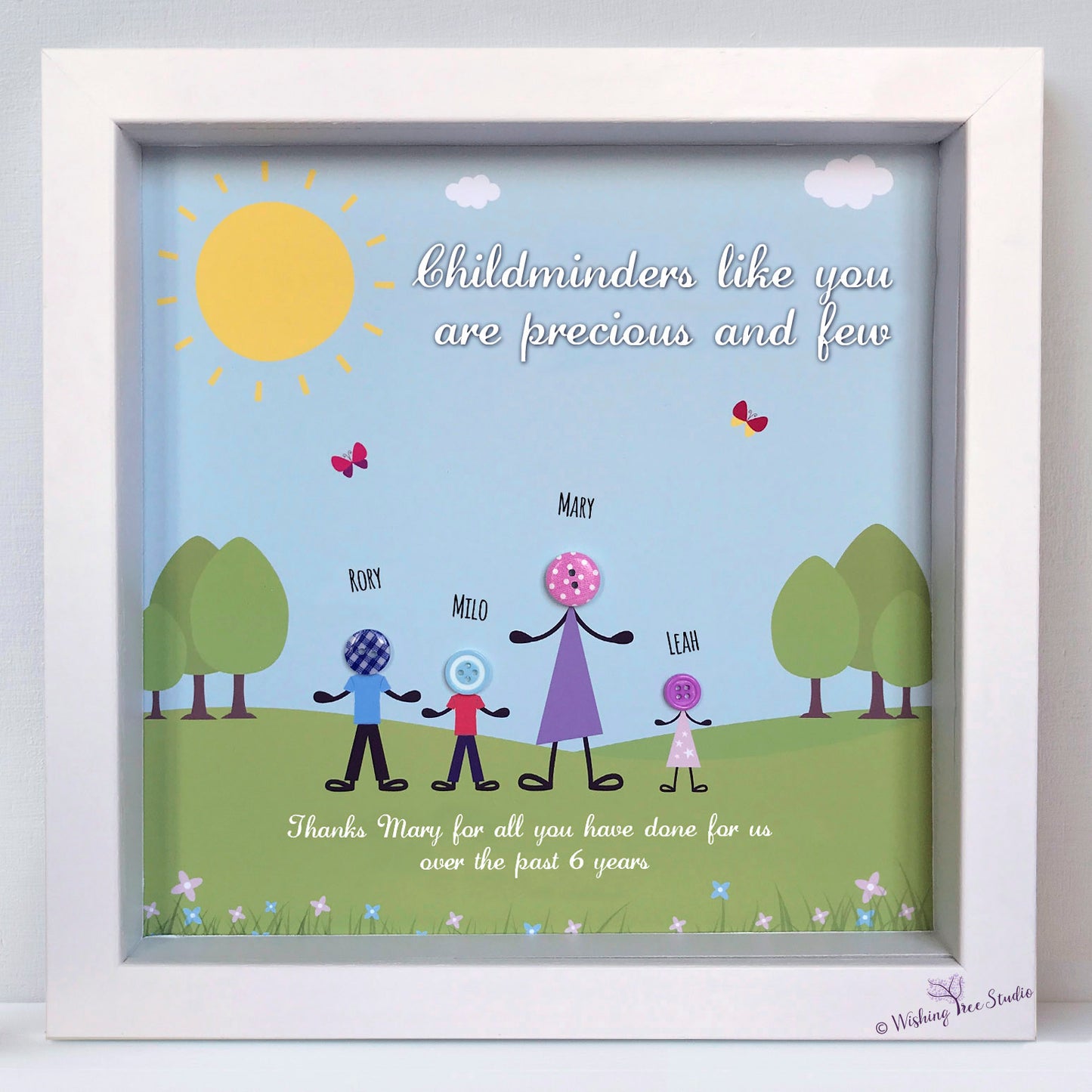 Childminder thank you button frame