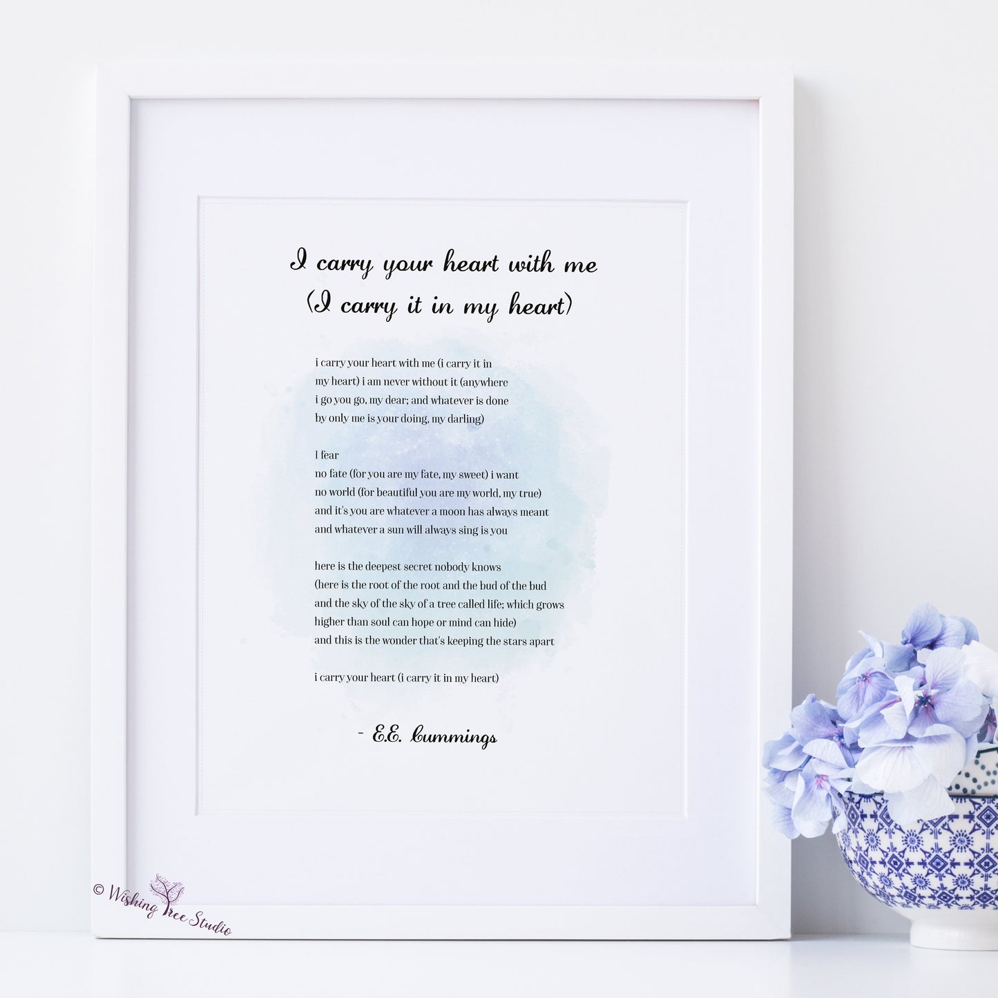 Framed poem, favourite poem printed