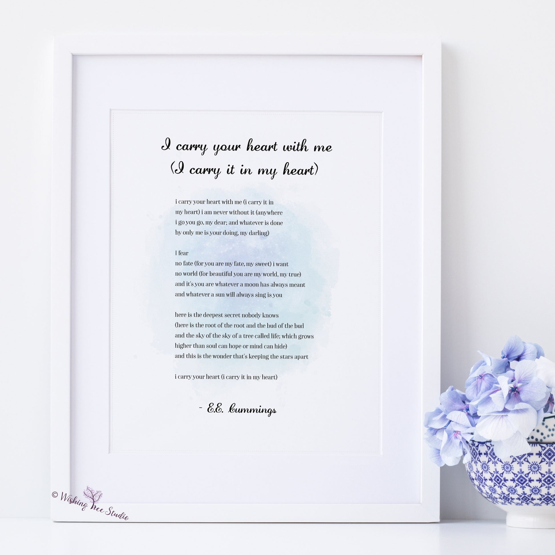 Framed poem, favourite poem printed