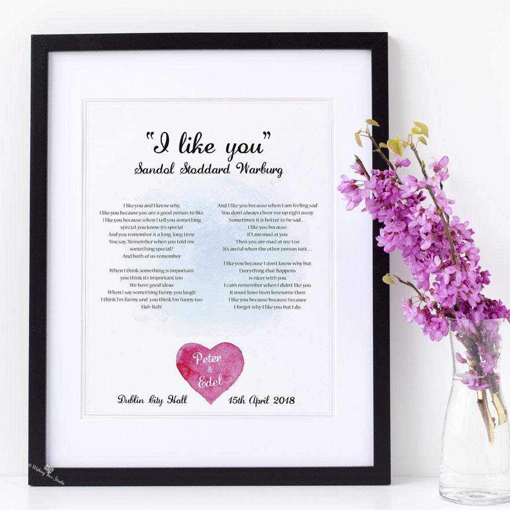 Framed wedding reading