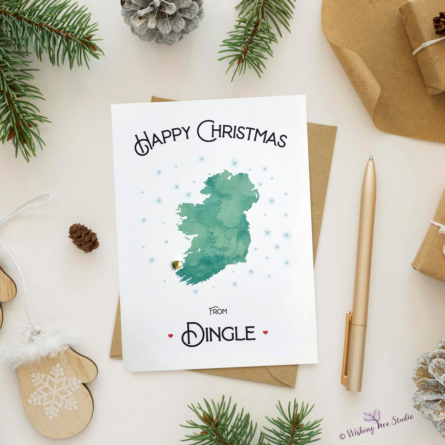 Happy Christmas map greeting card