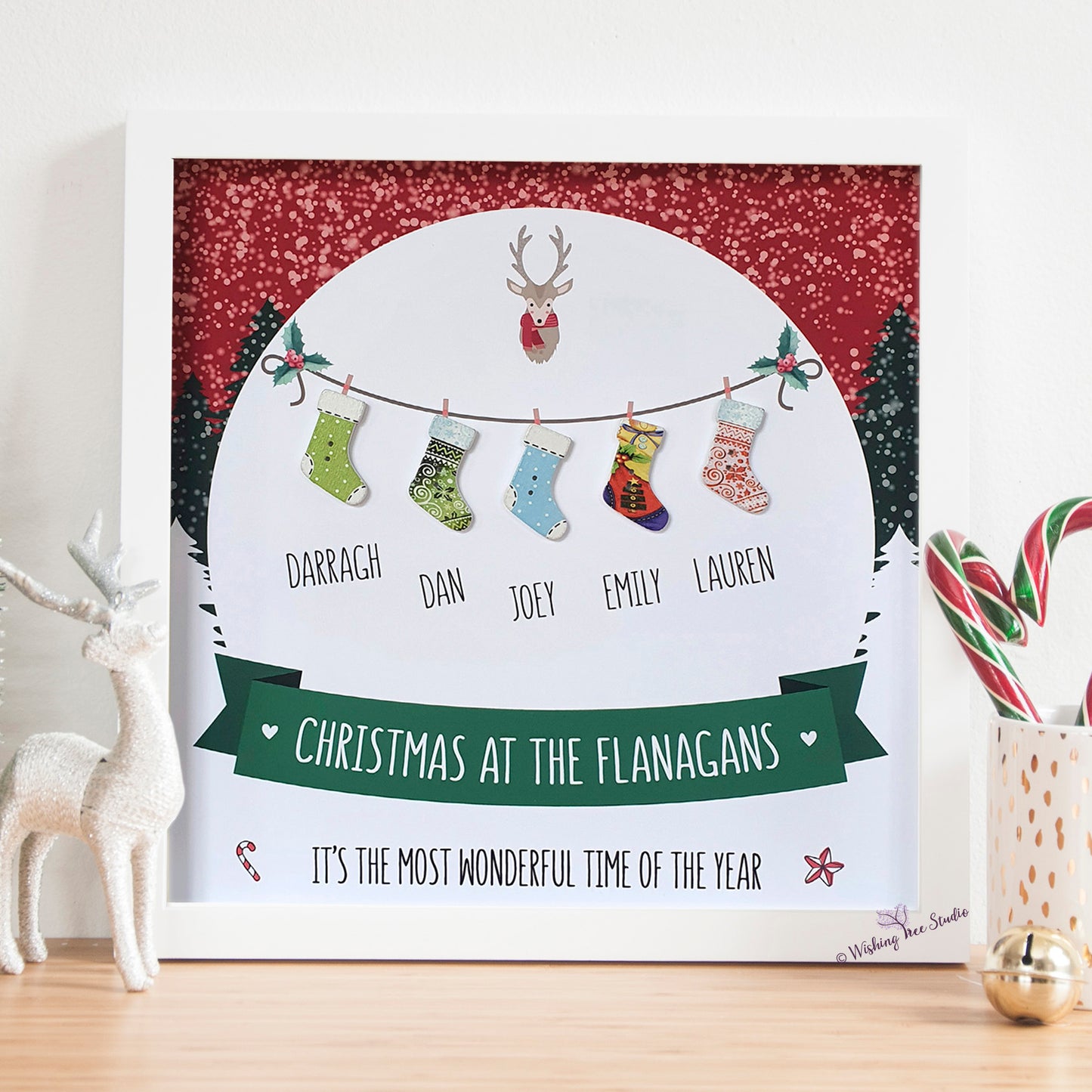 Christmas Stocking Family frame