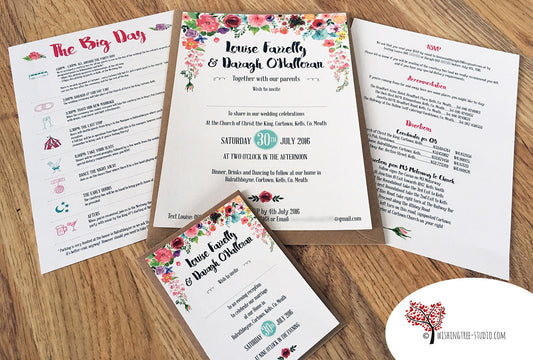Rustic and summery invitations for a marquee wedding