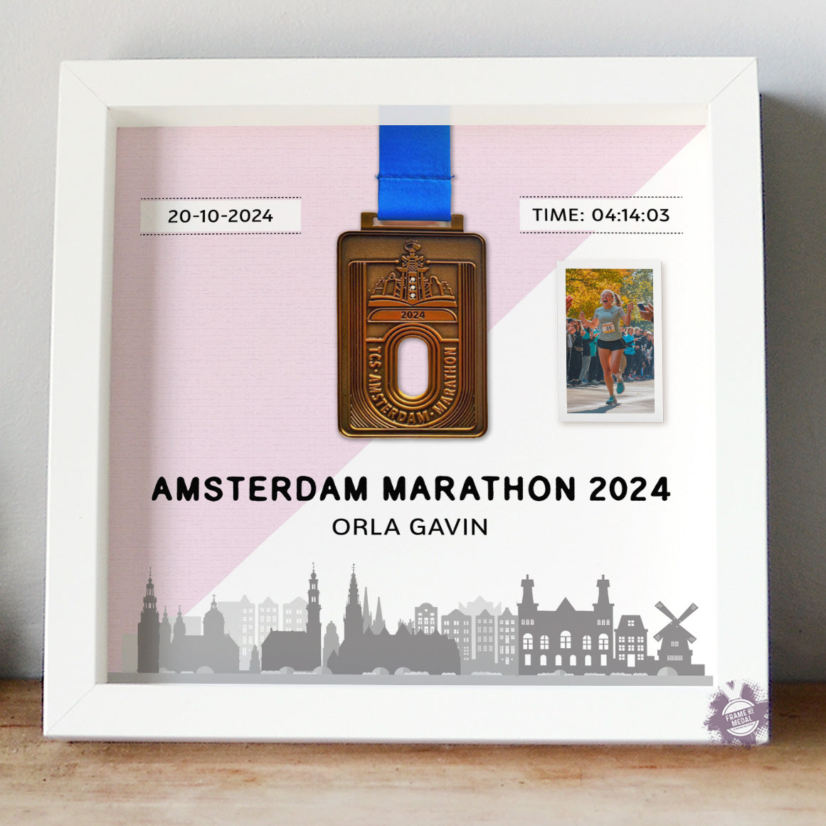 Amsterdam Marathon medal display frame