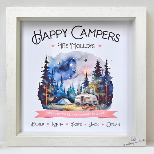 Happy Campers family camping frame
