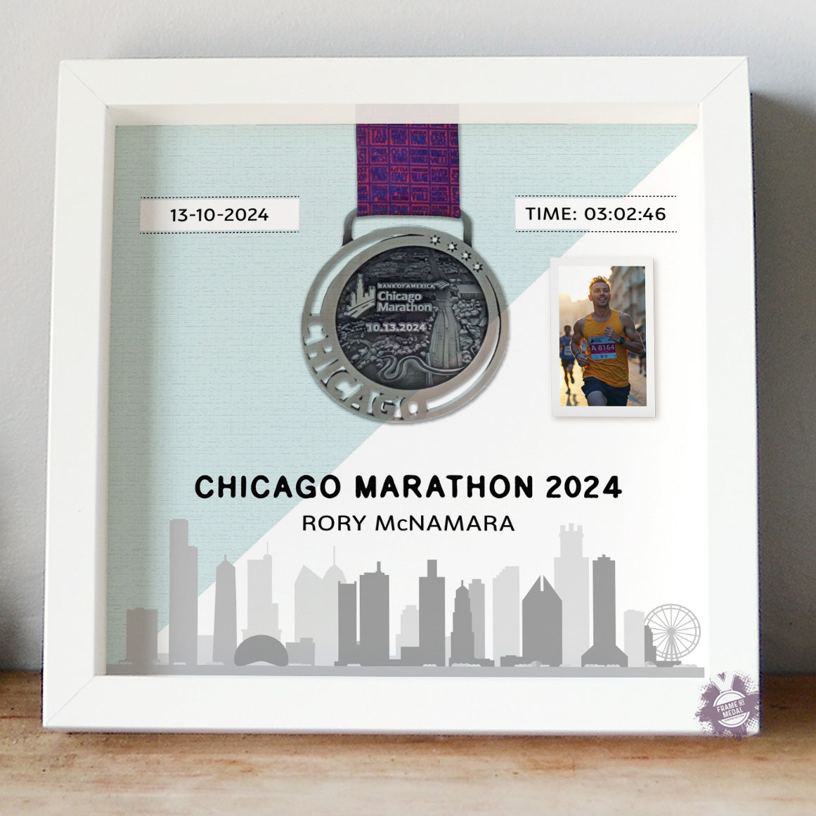 Chicago Marathon medal display frame