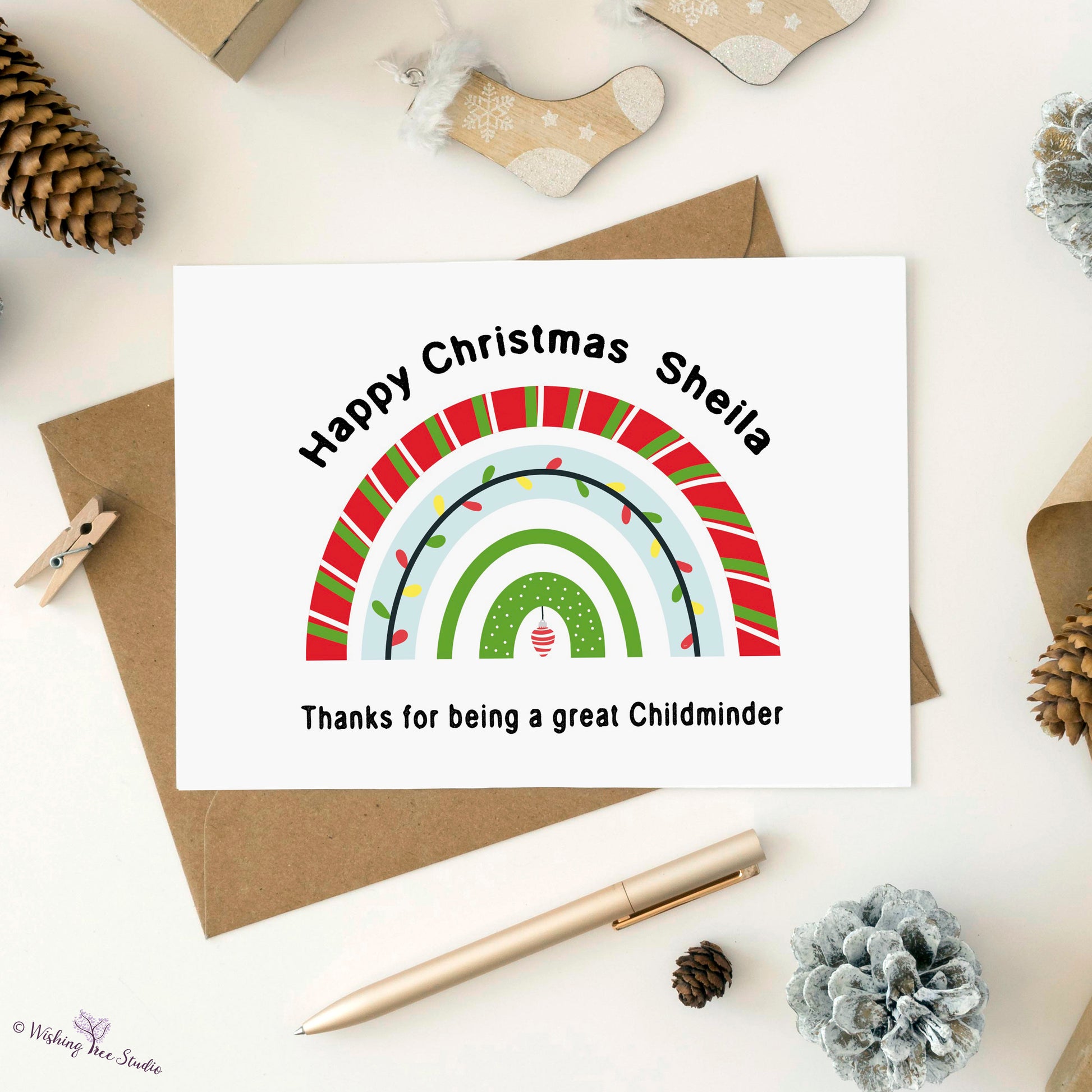 Personalised childminder thank you card