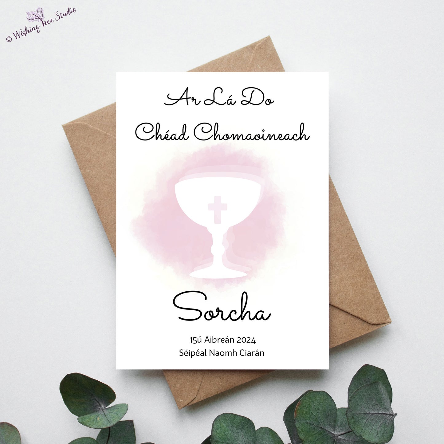 Greeting card - Ar Lá do Chéad Chomaoineach / On Your First Holy Communion Day (Chalice)