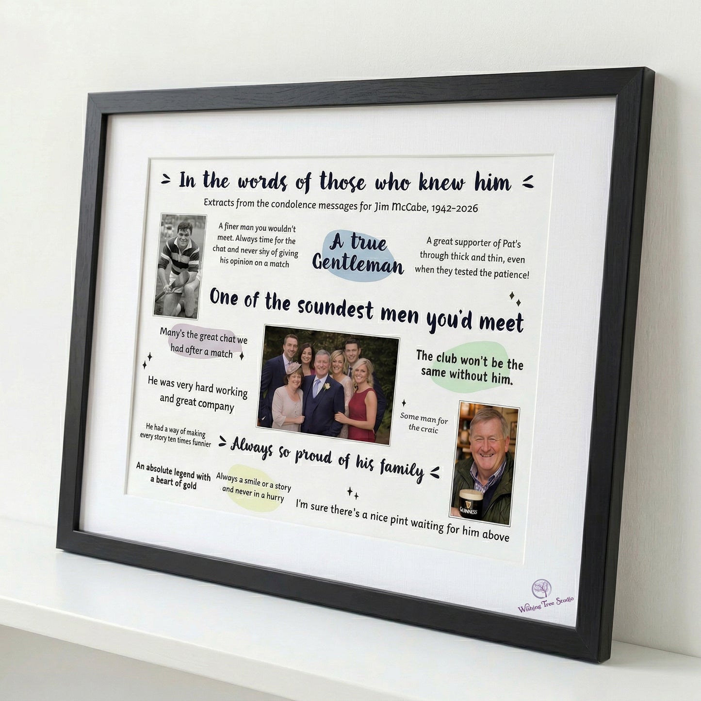 In Their Words - Personalised Condolences Frame