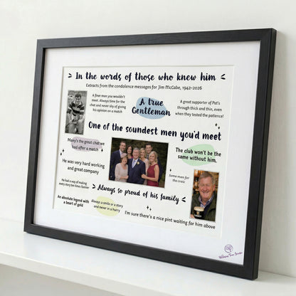 In Their Words - Personalised Condolences Frame