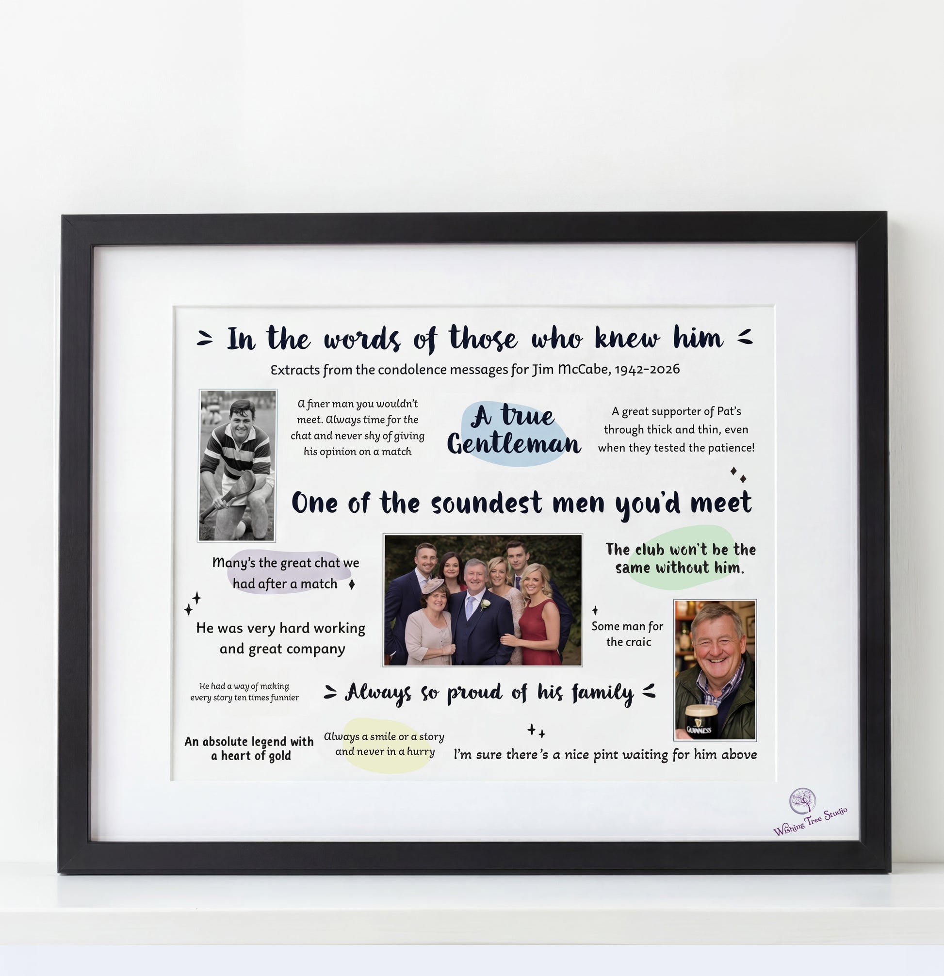 In Their Words - Personalised Condolences Frame
