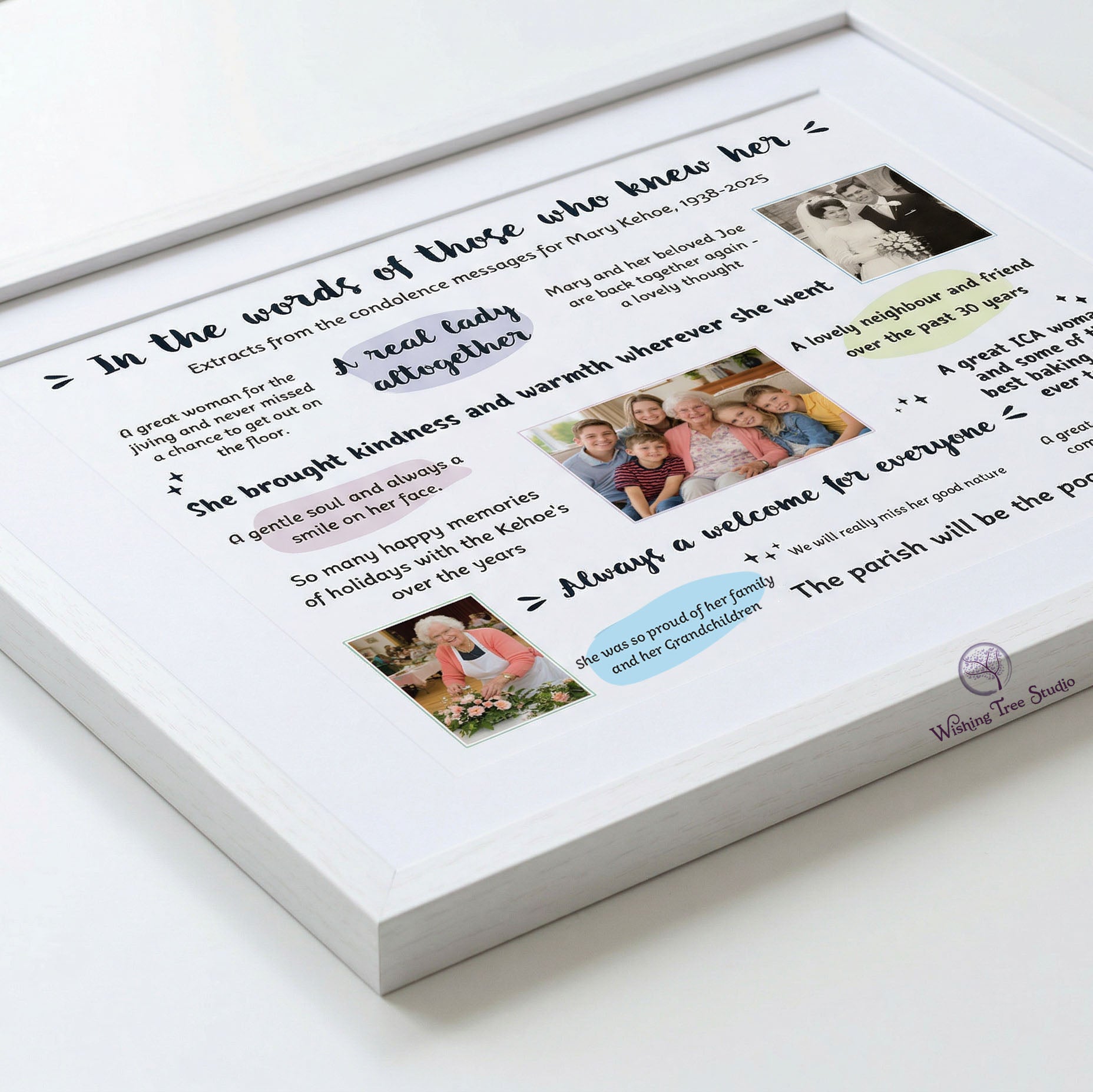 In Their Words - Personalised Condolences Frame
