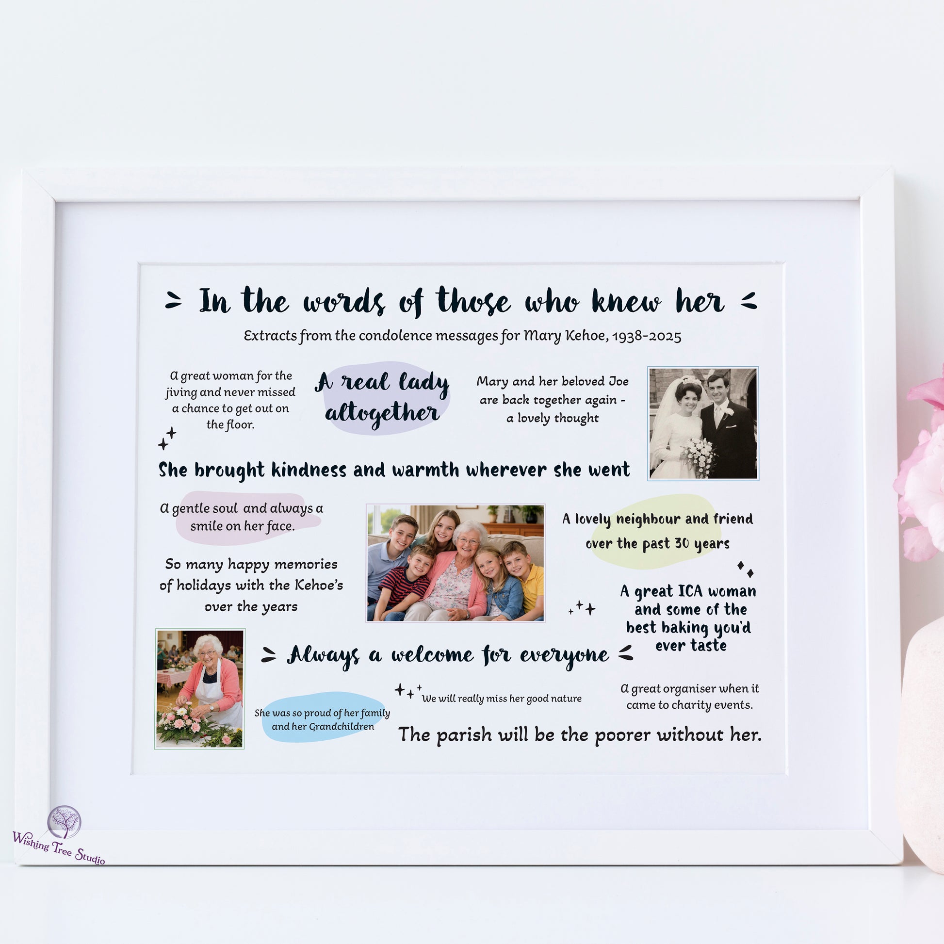 In Their Words - Personalised Condolences Frame