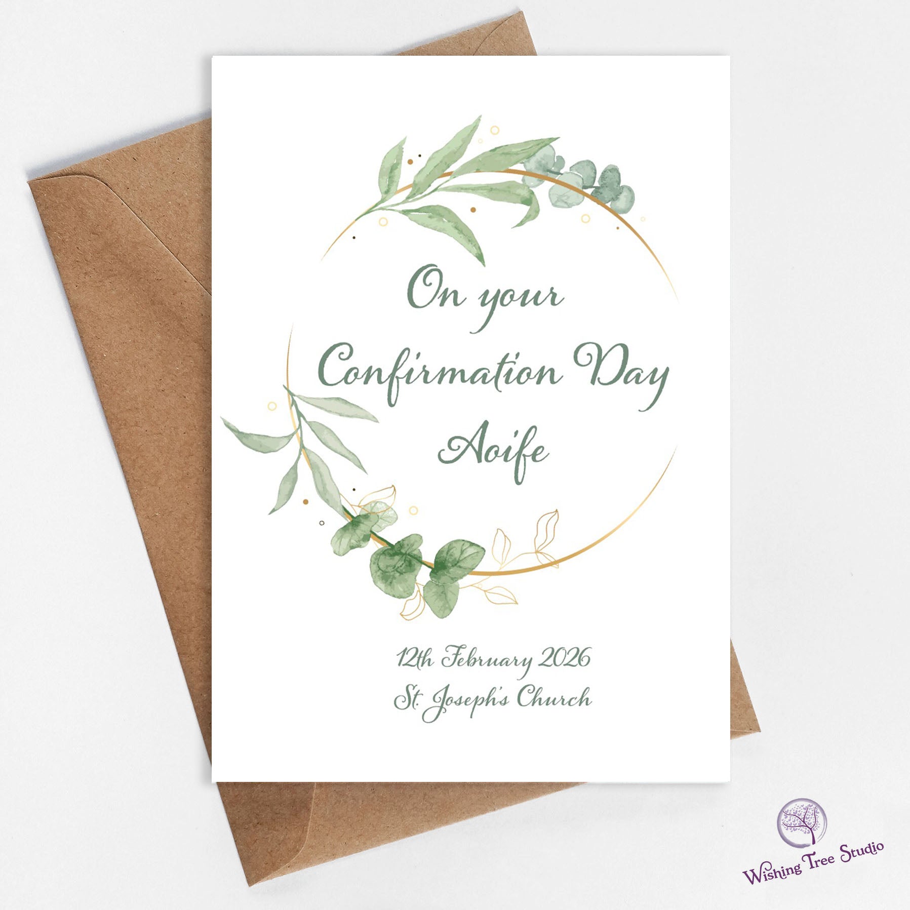 Confirmation Day Wreath card