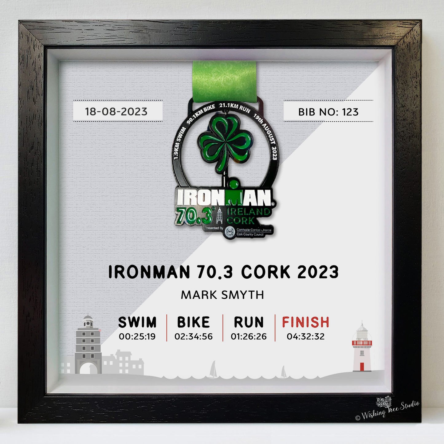 IRONMAN 70.3 Ireland Cork medal frame