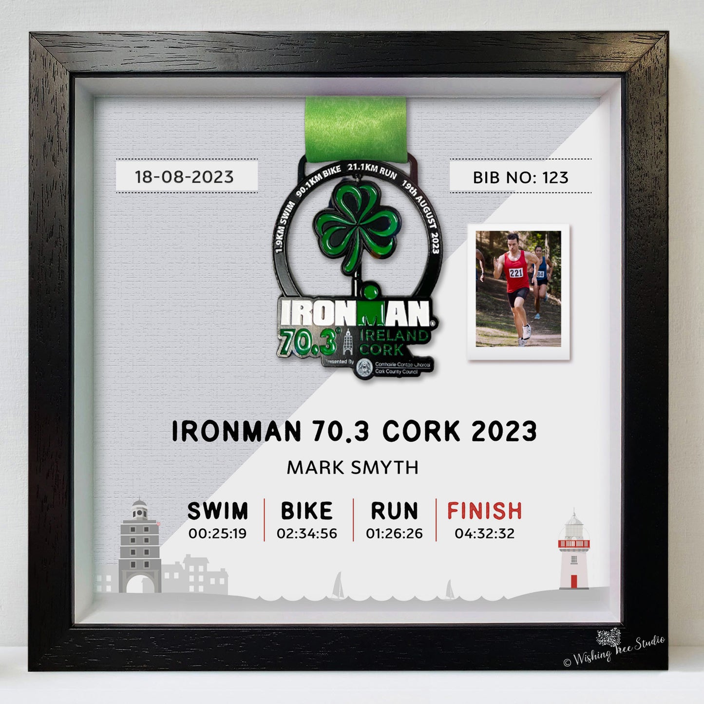 IRONMAN 70.3 Ireland Cork medal frame