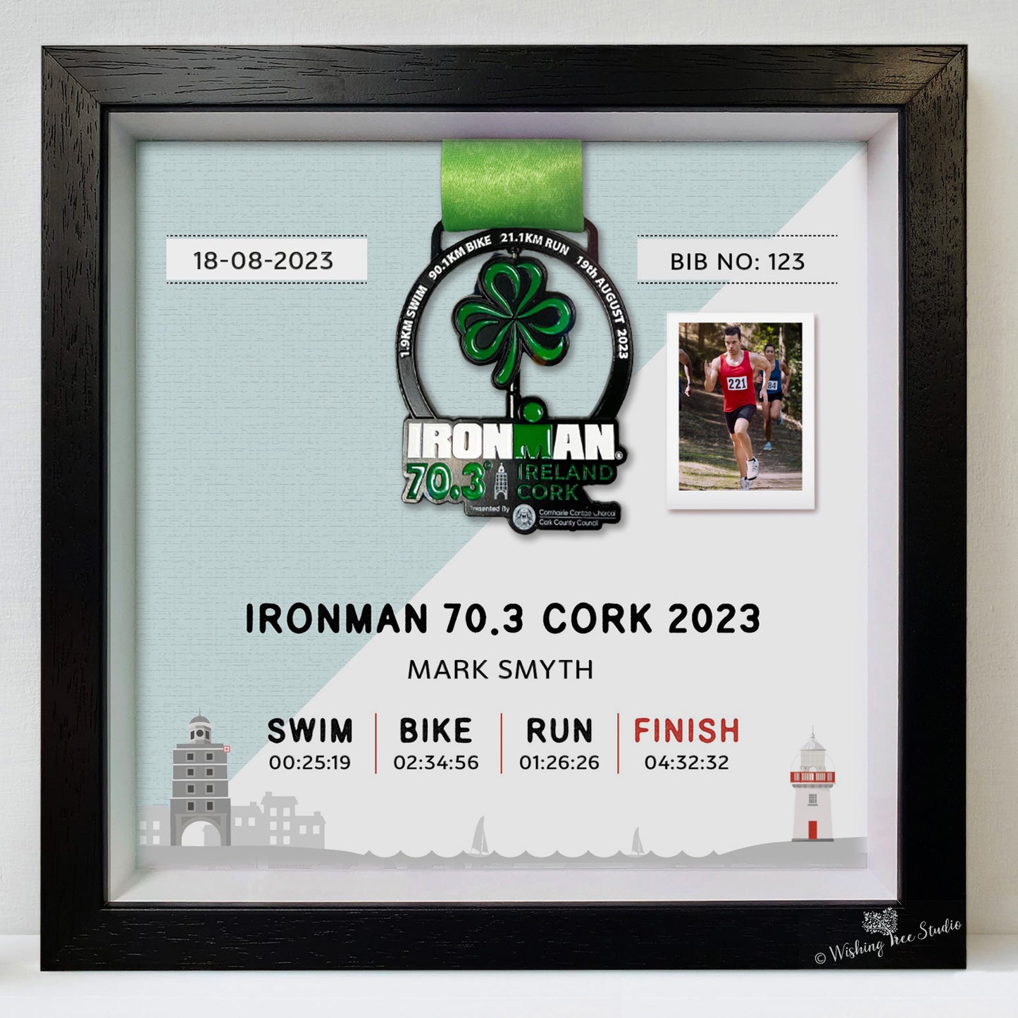 IRONMAN 70.3 Ireland Cork medal frame