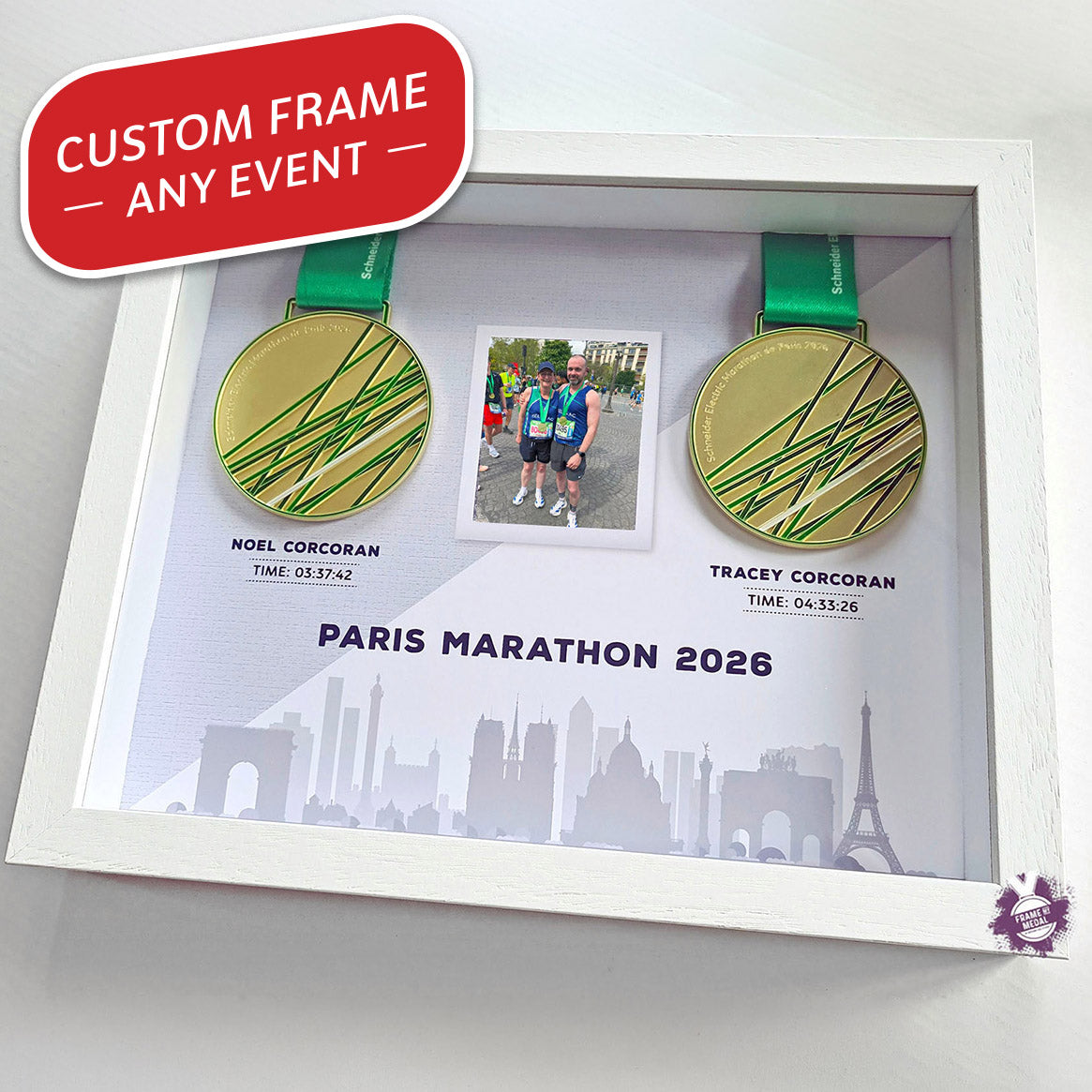 Custom double medal frame - any event