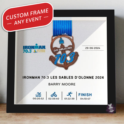 Custom Ironman or Ironman 70.3 medal frame - for any event worldwide