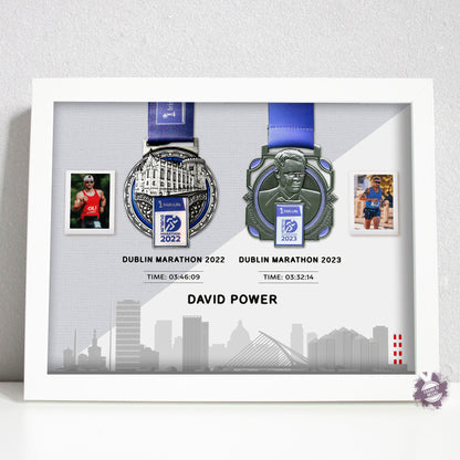 Create your own double marathon medal frame