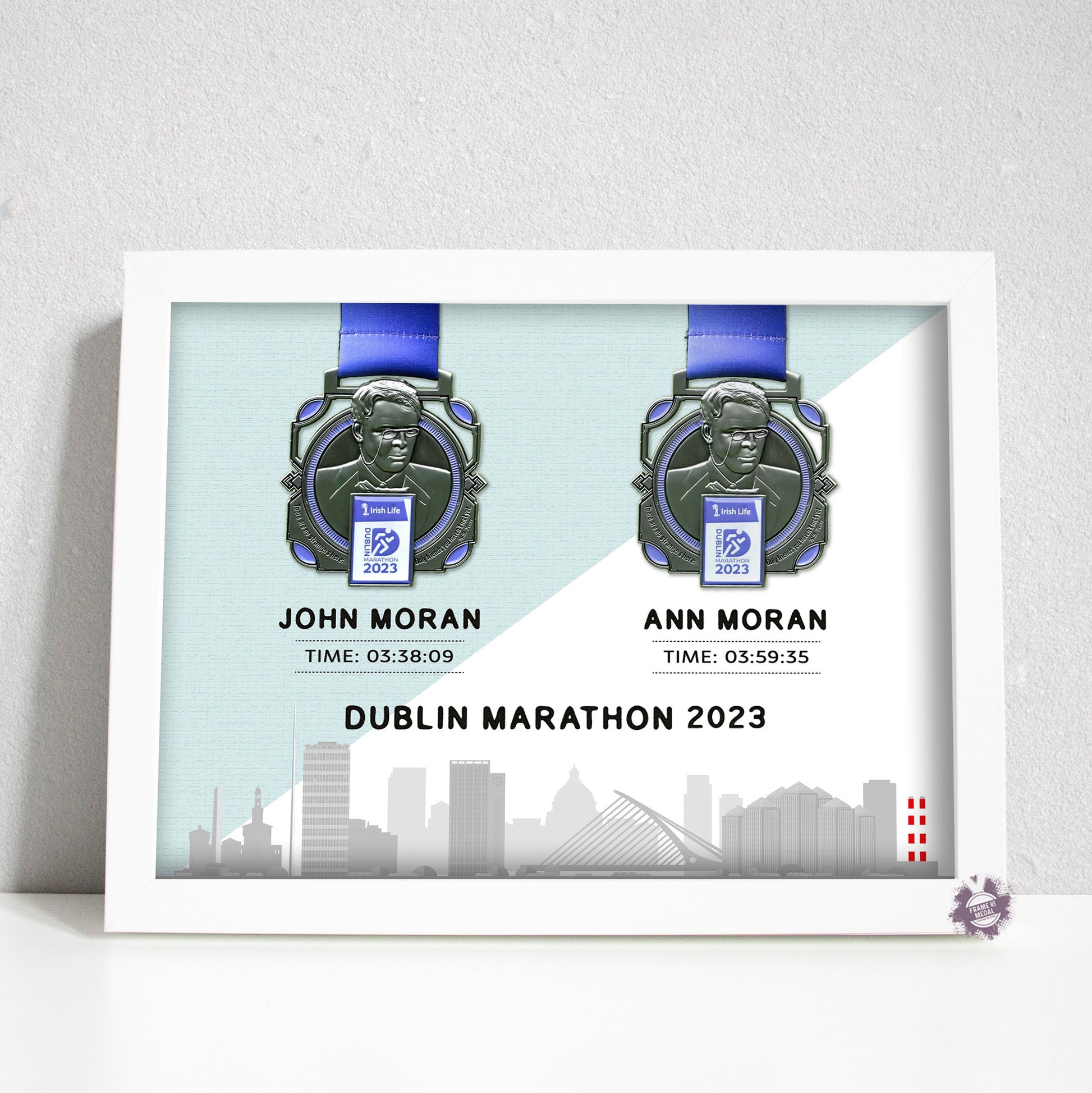 Double marathon medal frame Dublin marathon