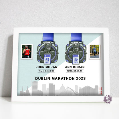 Dublin marathon double medal display frame