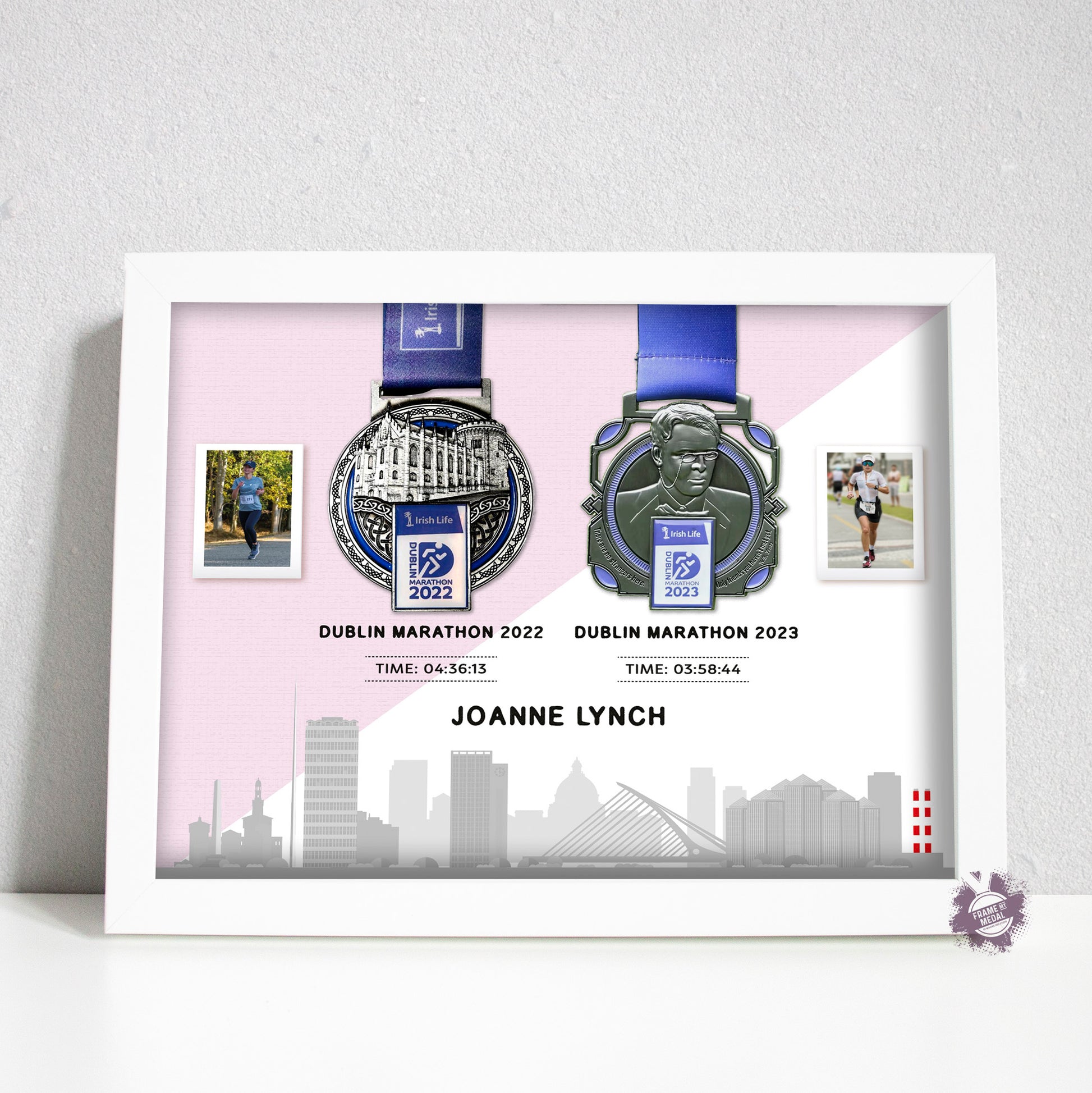 Double marathon medal frame Dublin marathon