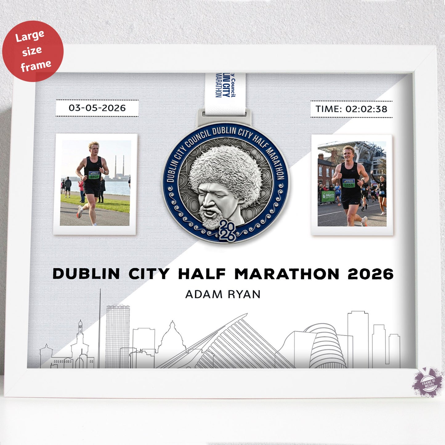 Dublin City Half Marathon medal frame 2026