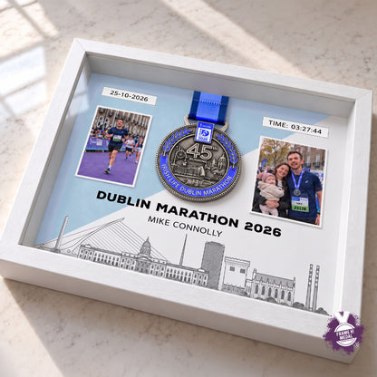 Dublin marathon medal display frame - large - detail
