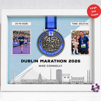 Dublin marathon medal display frame - large