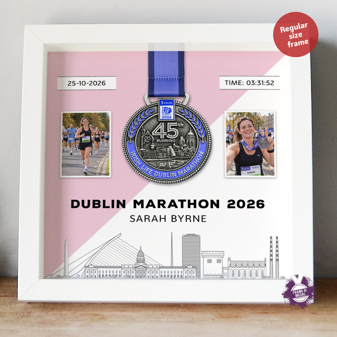 Dublin marathon medal display frame