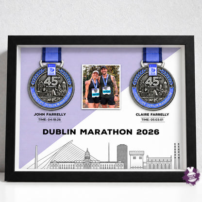 Dublin Marathon Two Medal Display Frame - black frame